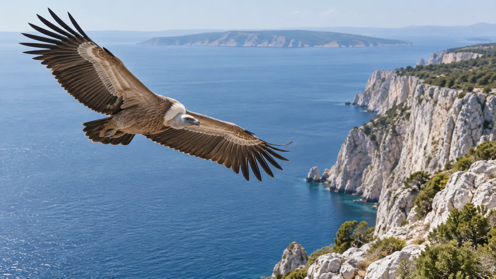 Editorial illustration inspired by griffon vulture on Cres island